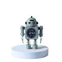 Amazon｜HDデジタル目覚まし時計 ロボット目覚まし時計 設定が簡単で